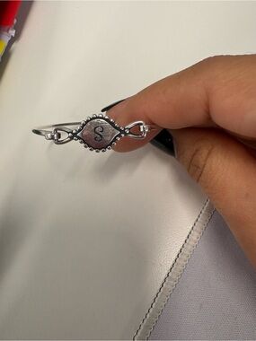James Avery Silver 'S' Initial Beaded Bangle